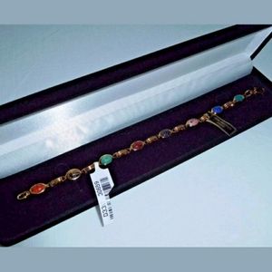 QVC Scarab Genuine 8 Hand Cut Semi-Precious Stones Made in U.S.A